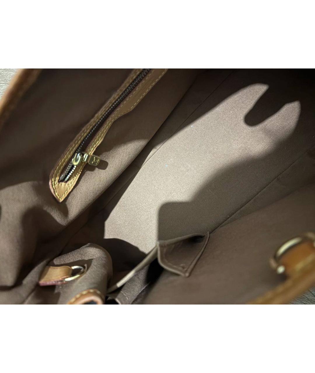 LOUIS VUITTON Коричневая кожаная сумка тоут, фото 4