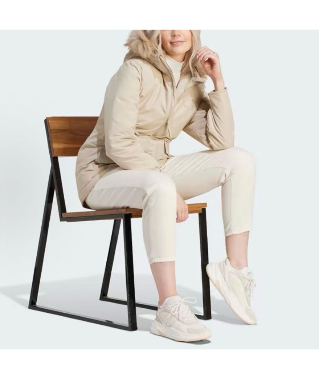 ADIDAS Бежевая полиамидовая парка, фото 4