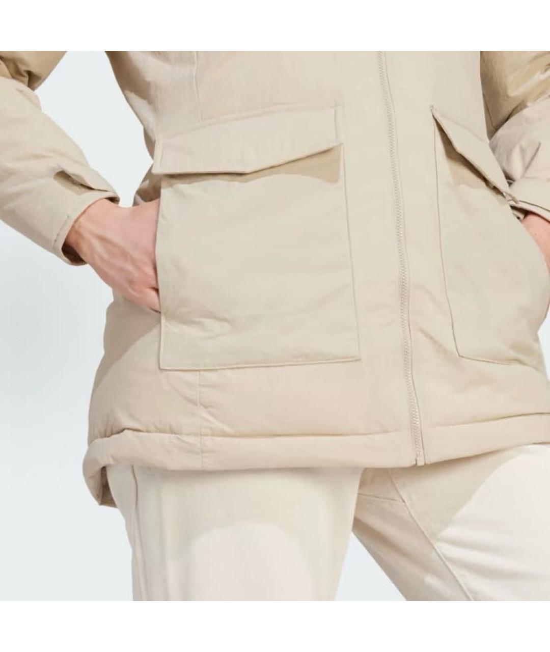 ADIDAS Бежевая полиамидовая парка, фото 6