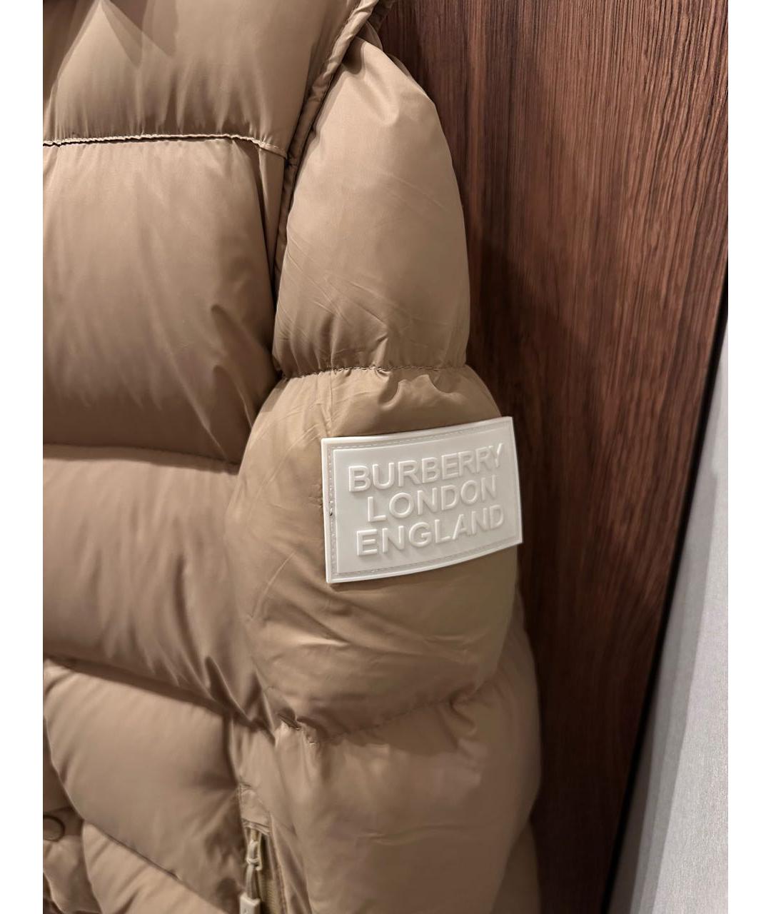 BURBERRY Коричневый полиэстеровый пуховик, фото 7