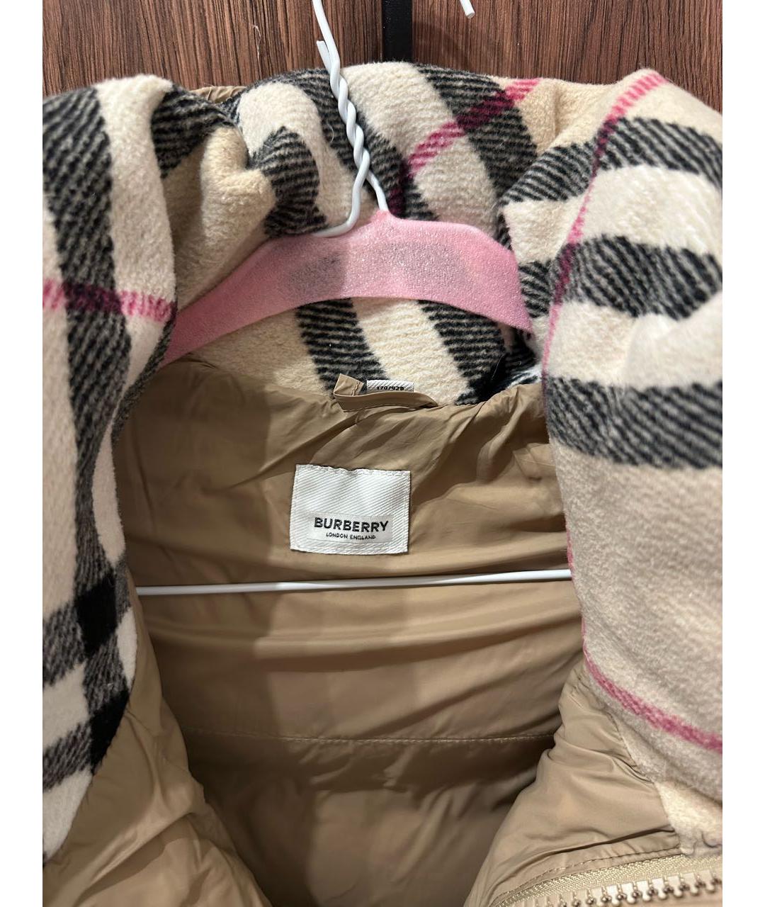 BURBERRY Коричневый полиэстеровый пуховик, фото 3