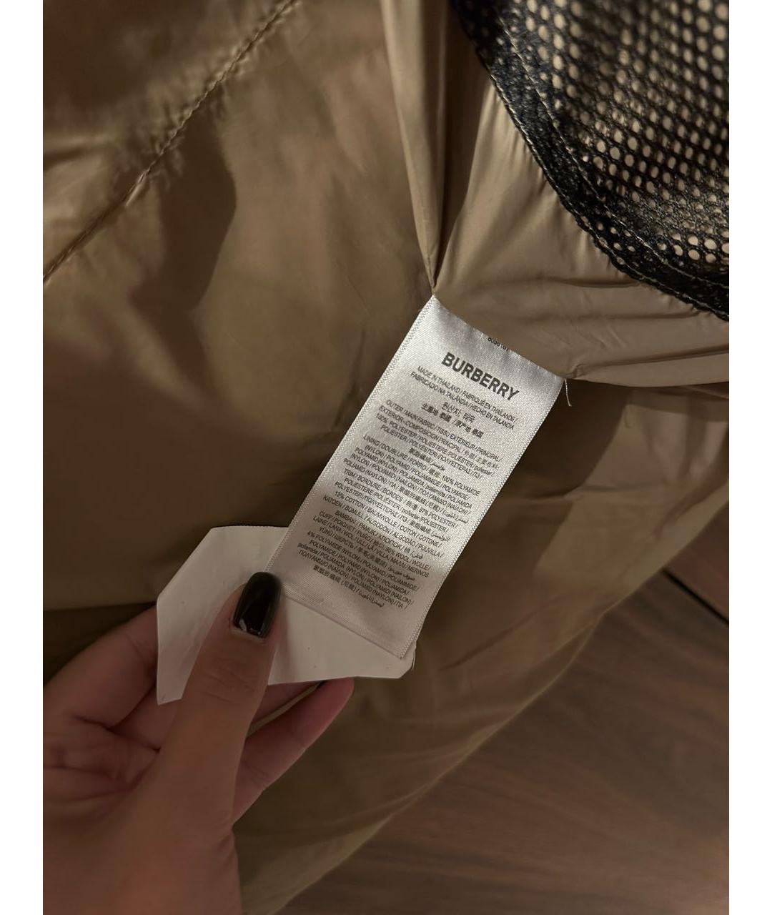 BURBERRY Коричневый полиэстеровый пуховик, фото 4