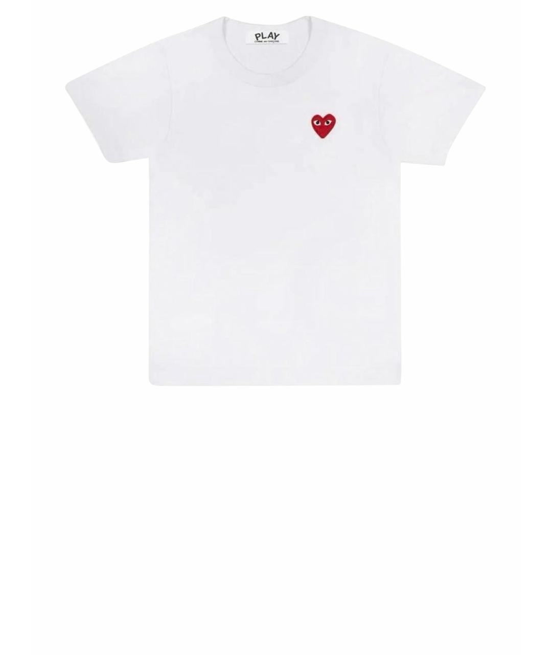 COMME DES GARÇONS PLAY Белая хлопковая футболка, фото 1