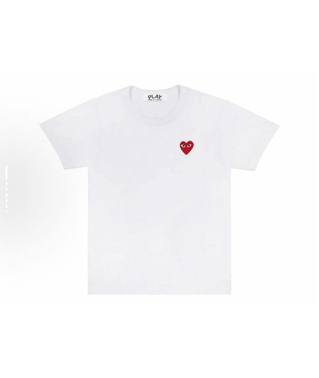COMME DES GARÇONS PLAY Белая хлопковая футболка, фото 3