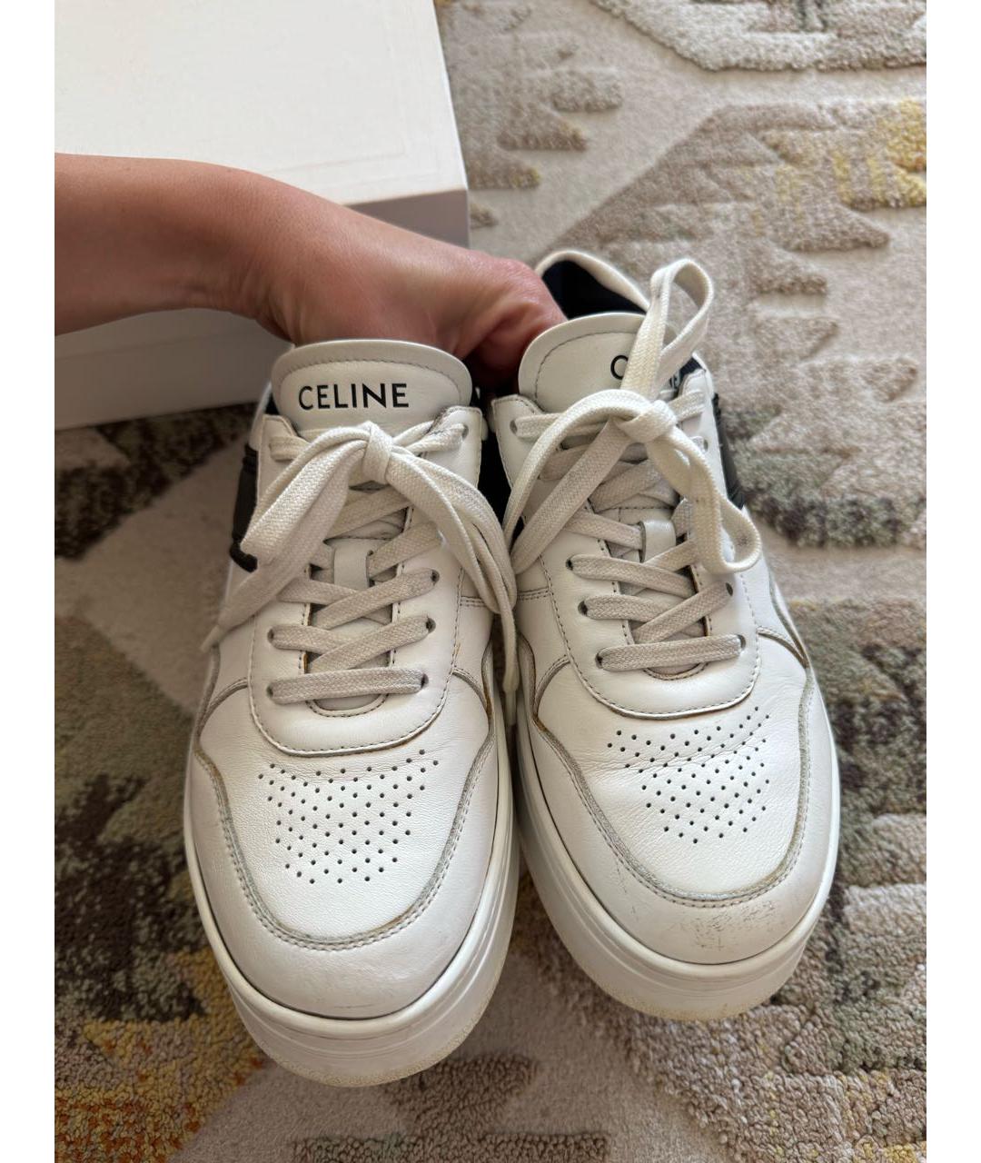 CELINE Белые кожаные кеды, фото 2