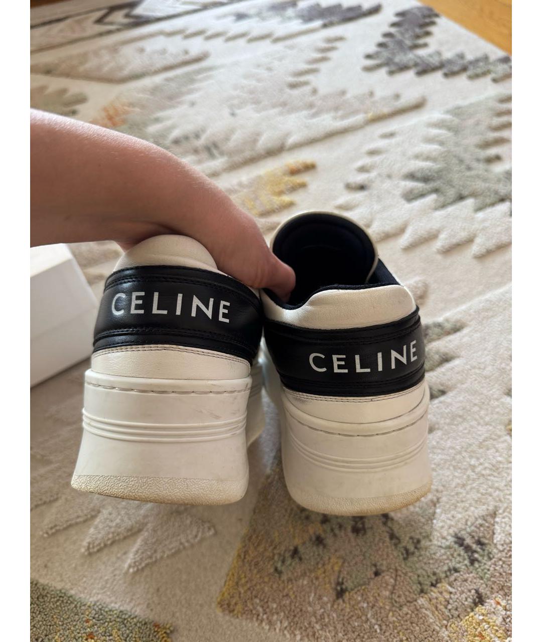 CELINE Белые кожаные кеды, фото 3