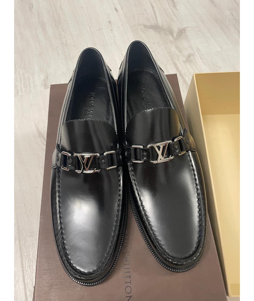 LOUIS VUITTON Черные кожаные мокасины, фото 4