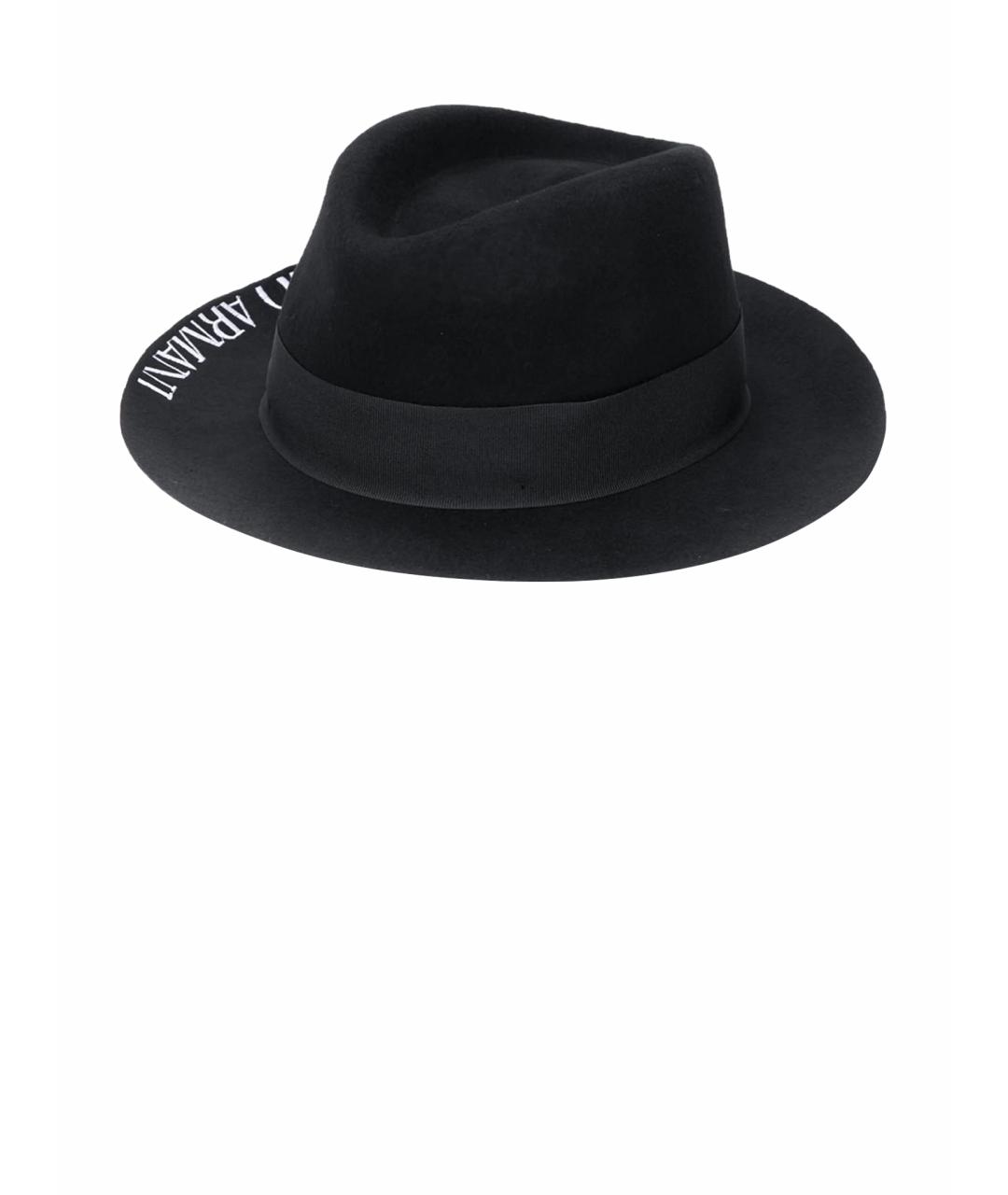 EMPORIO ARMANI Черная шерстяная шляпа, фото 1