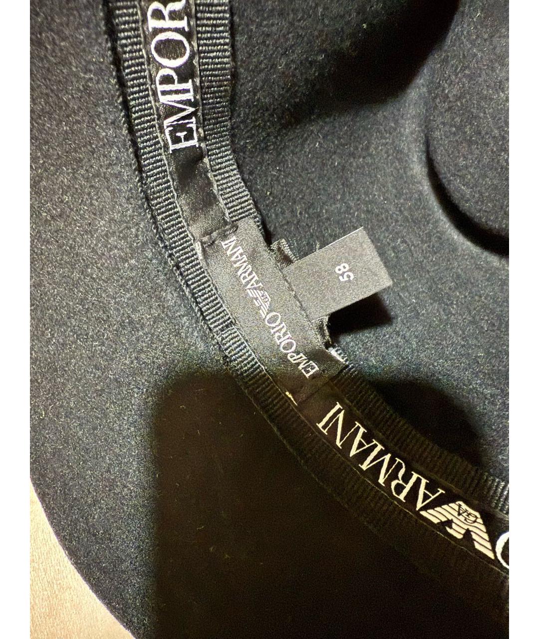 EMPORIO ARMANI Черная шерстяная шляпа, фото 6