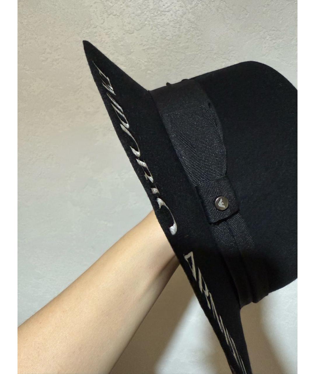 EMPORIO ARMANI Черная шерстяная шляпа, фото 4