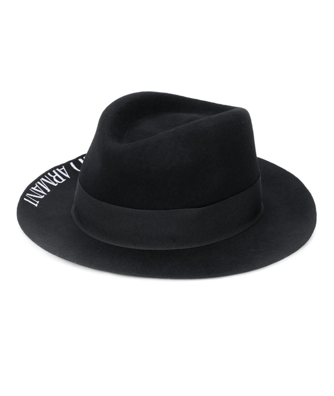 EMPORIO ARMANI Черная шерстяная шляпа, фото 7