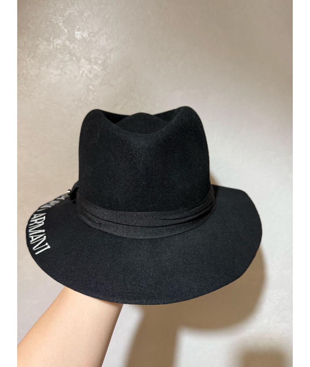 EMPORIO ARMANI Черная шерстяная шляпа, фото 2