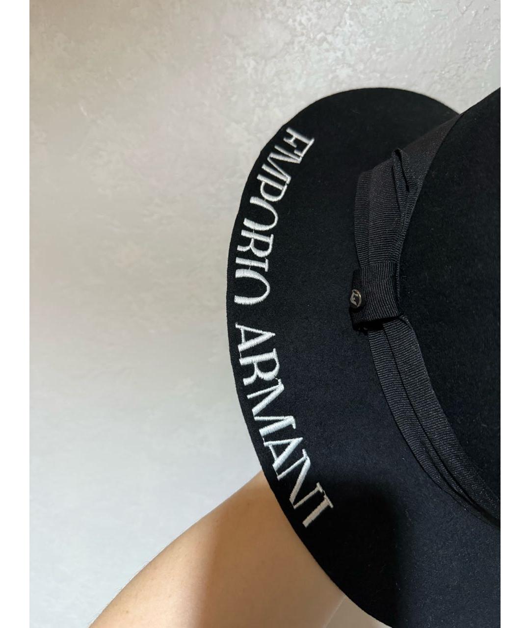EMPORIO ARMANI Черная шерстяная шляпа, фото 3