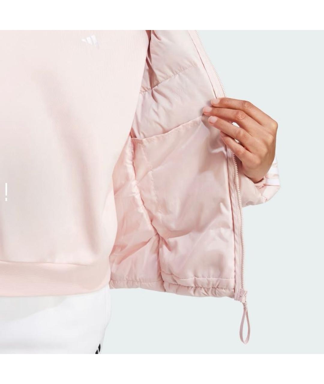 ADIDAS Розовый полиэстеровый пуховик, фото 4