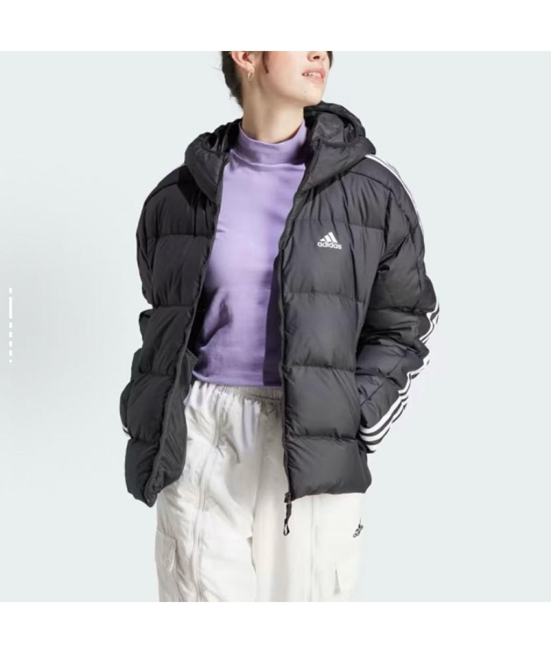 ADIDAS Черный полиэстеровый пуховик, фото 3