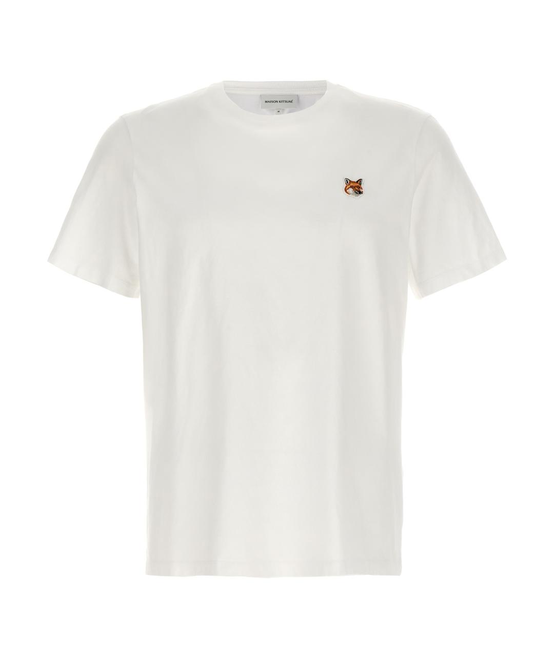 MAISON KITSUNE Белая хлопковая футболка, фото 1
