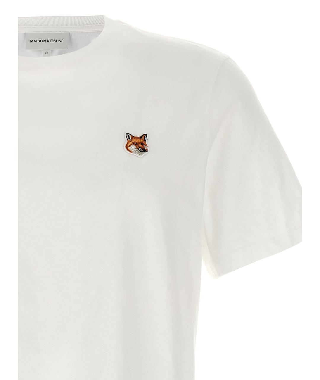 MAISON KITSUNE Белая хлопковая футболка, фото 3