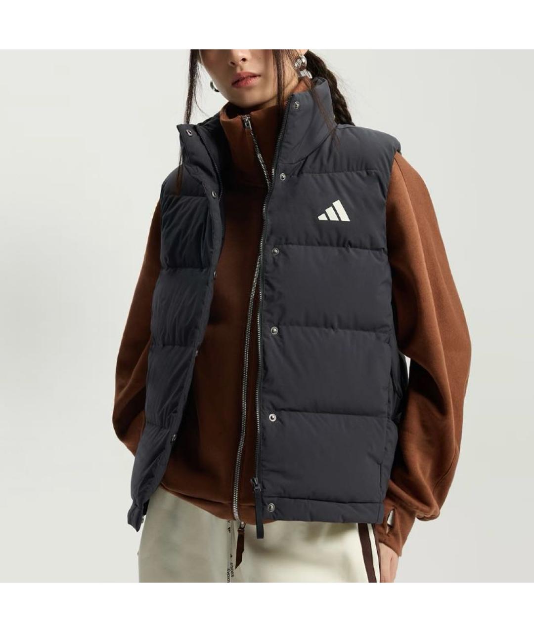 ADIDAS Черный полиэстеровый жилет, фото 3