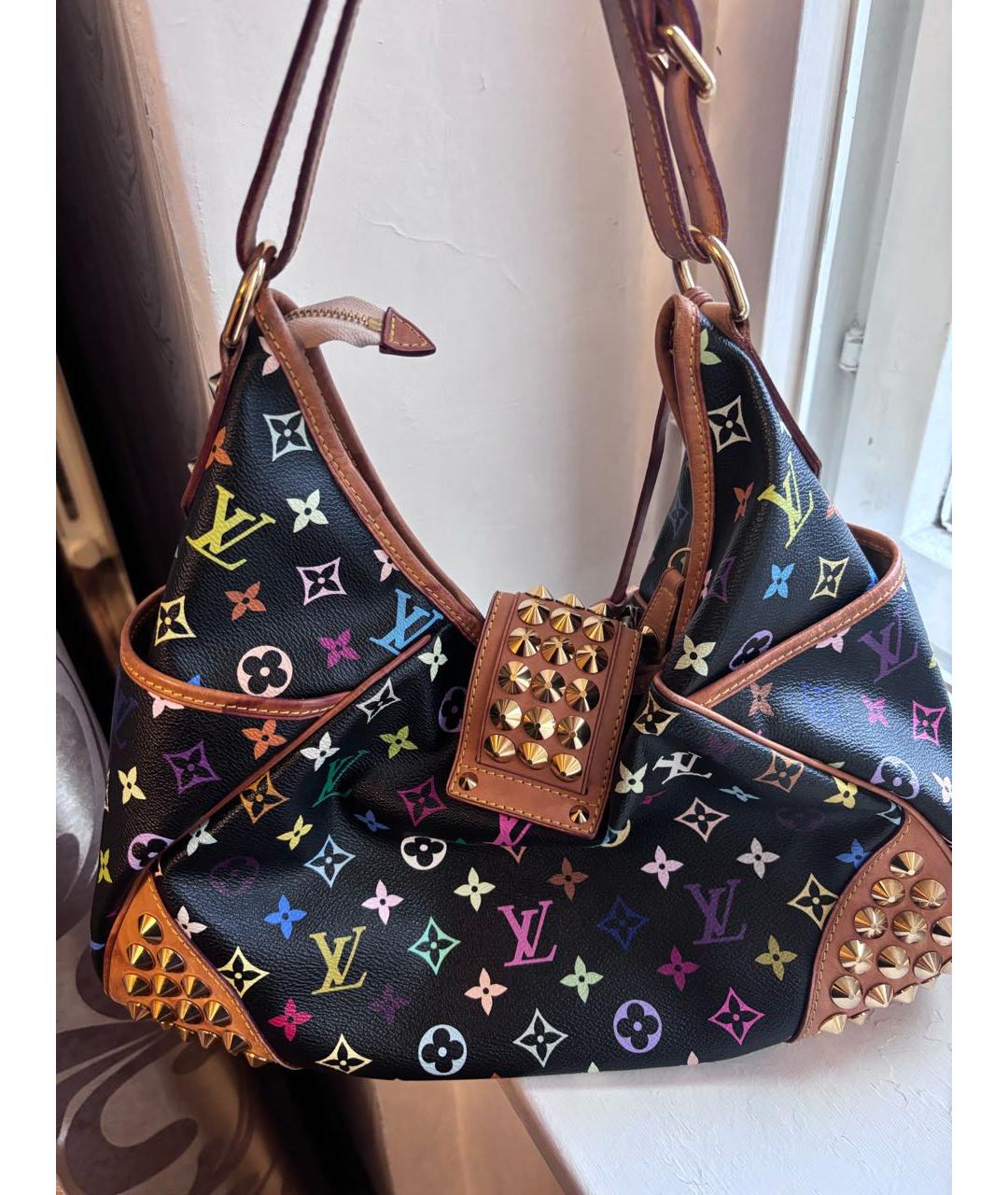 LOUIS VUITTON Черная кожаная сумка через плечо, фото 3