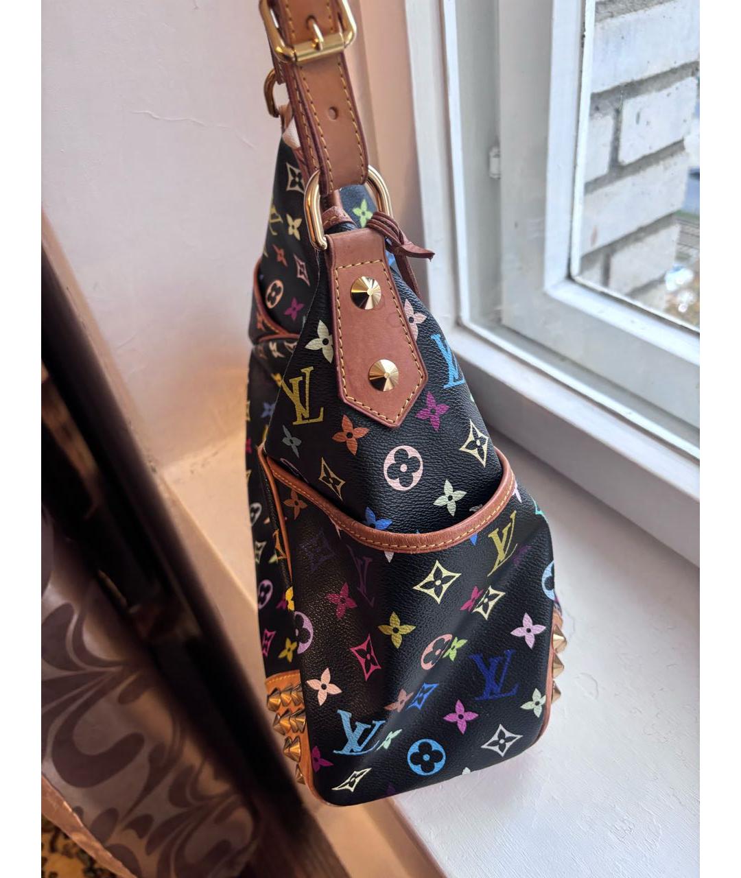 LOUIS VUITTON Черная кожаная сумка через плечо, фото 2