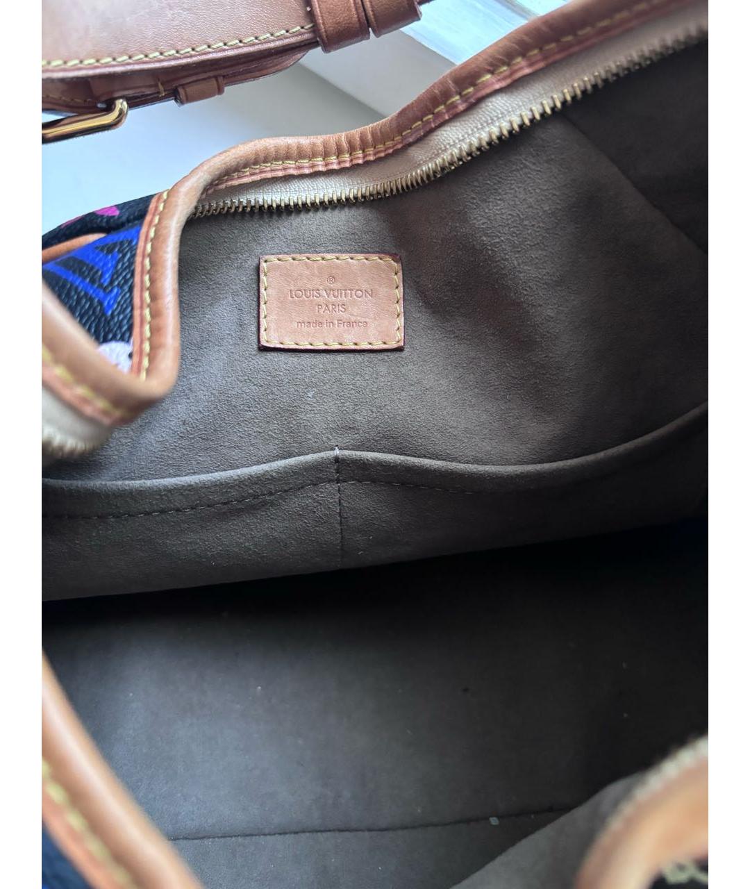LOUIS VUITTON Черная кожаная сумка через плечо, фото 4