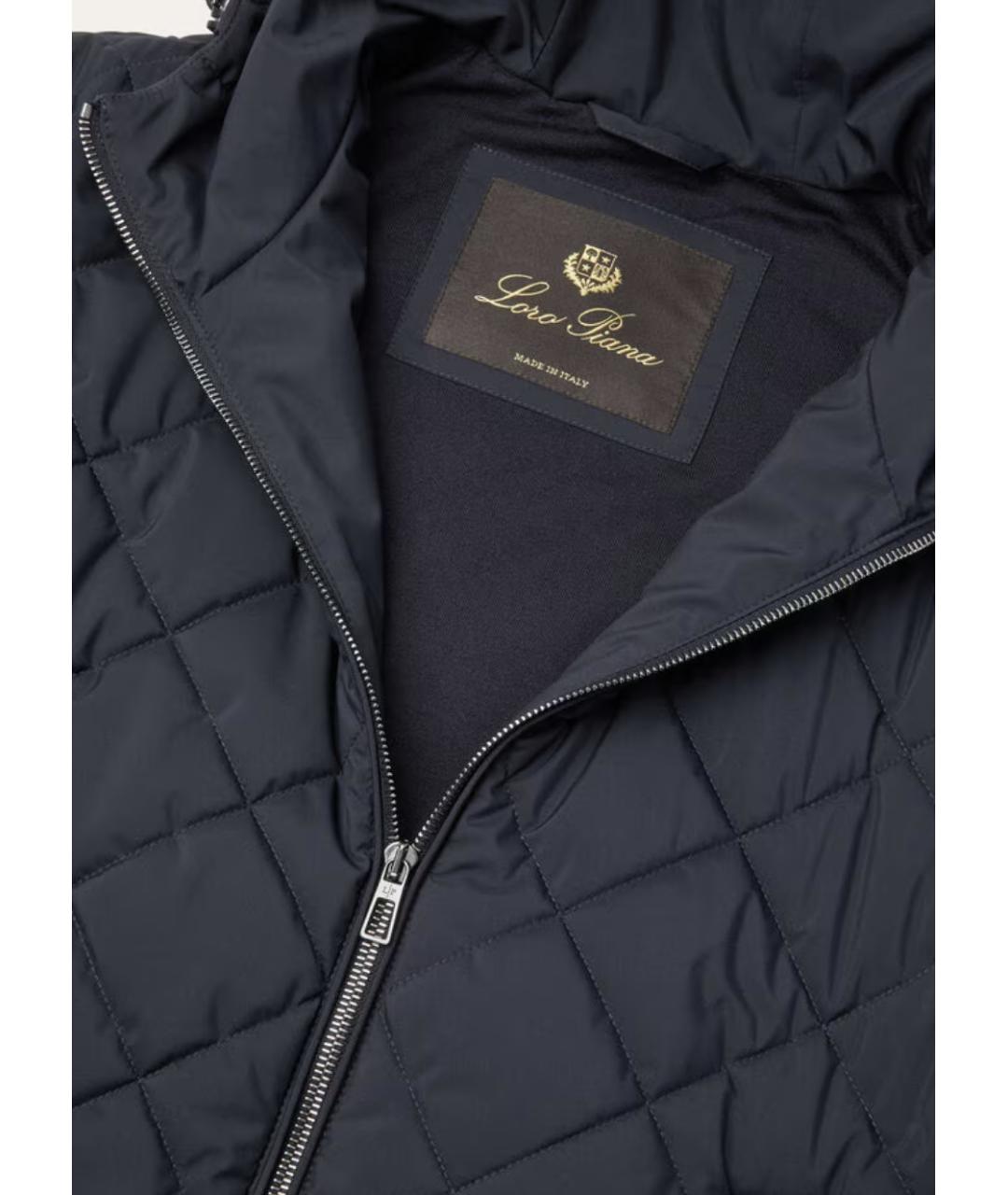 LORO PIANA Темно-синяя полиэстеровая куртка, фото 3