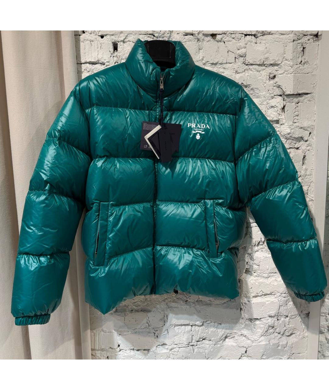 PRADA Зеленая полиэстеровая куртка, фото 2