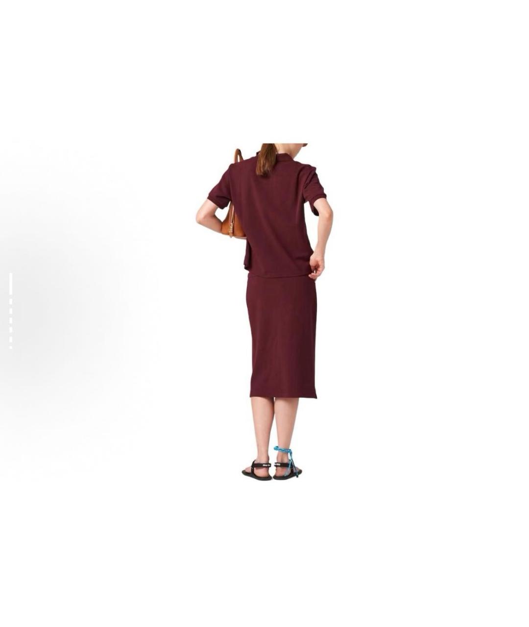 MIU MIU Бордовая хлопковая футболка, фото 4