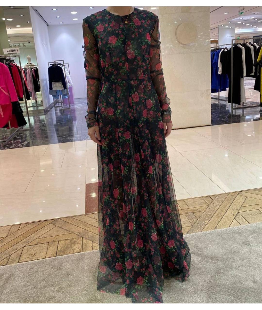 PHILOSOPHY DI LORENZO SERAFINI Черное сетчатое вечернее платье, фото 3