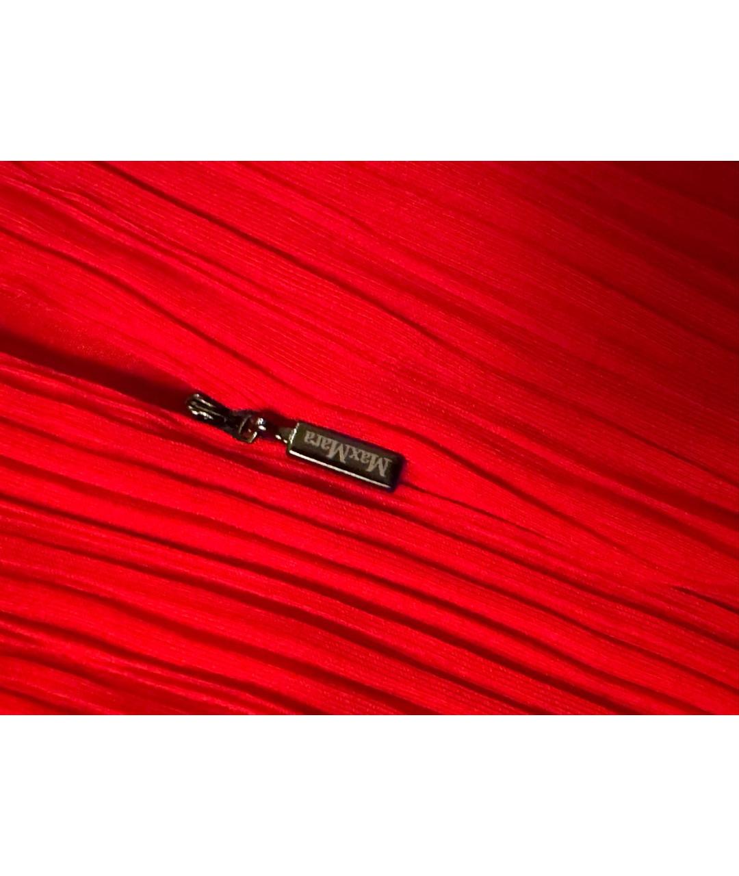 MAX MARA Красное вискозное коктейльное платье, фото 6