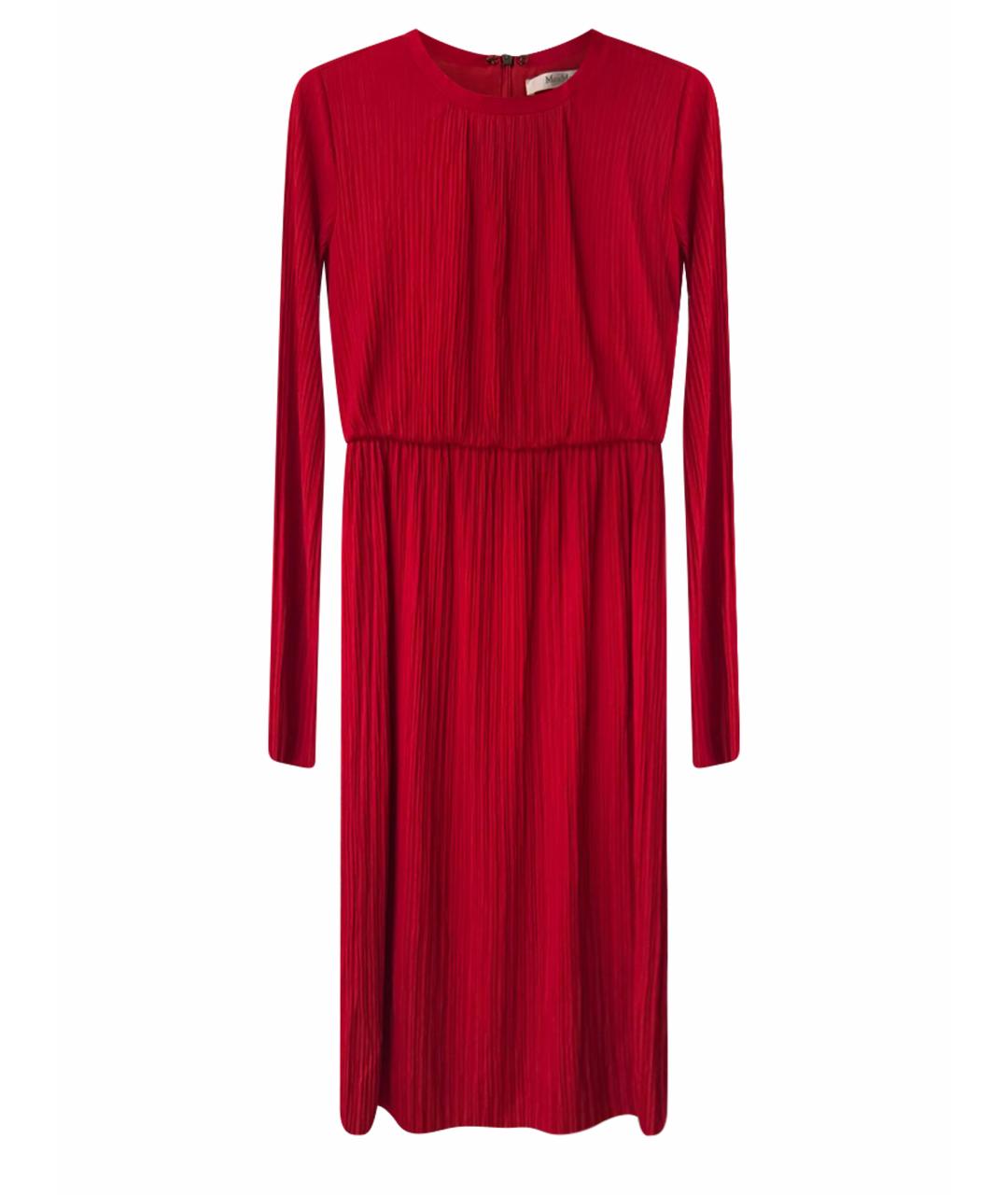 MAX MARA Красное вискозное коктейльное платье, фото 1