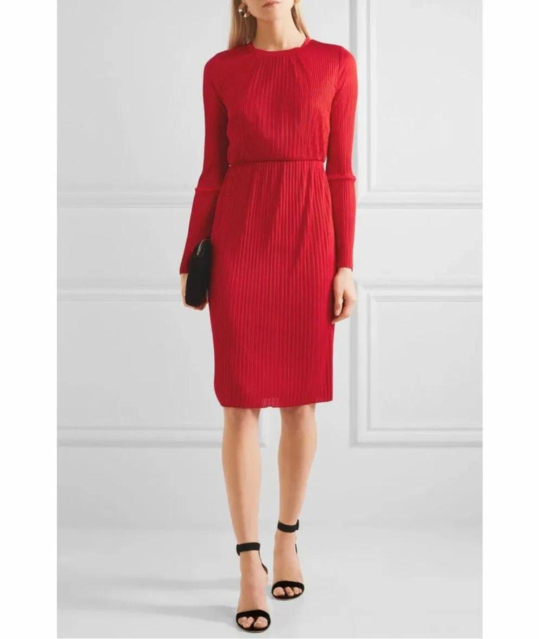 MAX MARA Красное вискозное коктейльное платье, фото 8