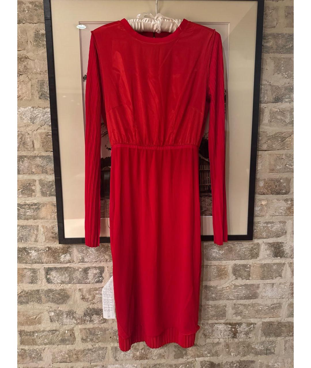 MAX MARA Красное вискозное коктейльное платье, фото 7