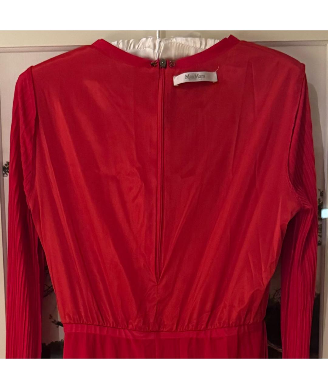 MAX MARA Красное вискозное коктейльное платье, фото 3