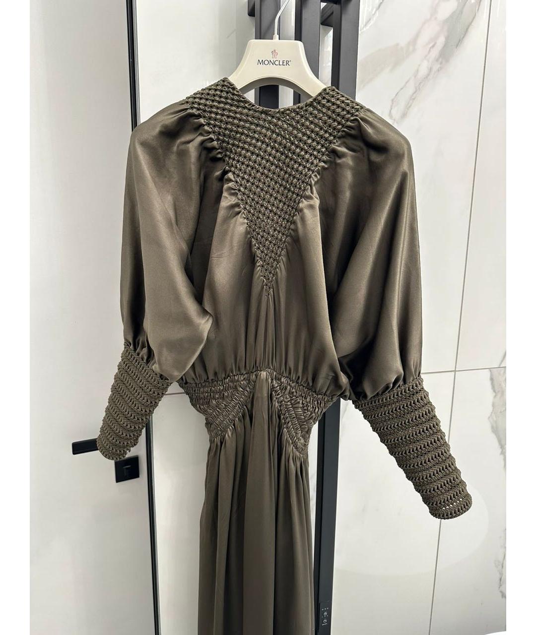 FENDI Зеленые шелковое вечернее платье, фото 2