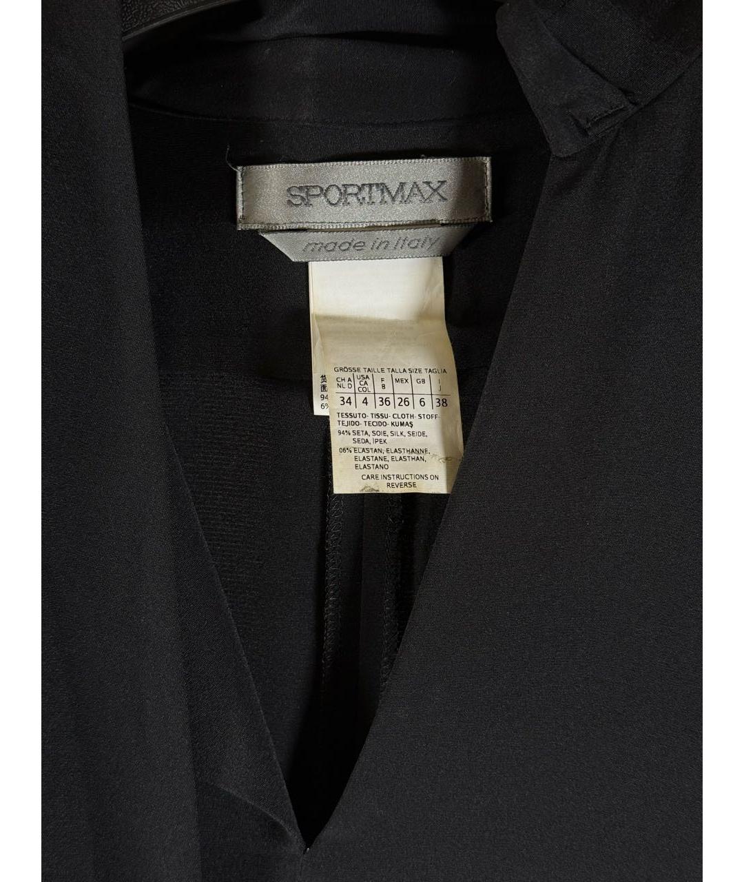 SPORTMAX Черное шелковое вечернее платье, фото 2
