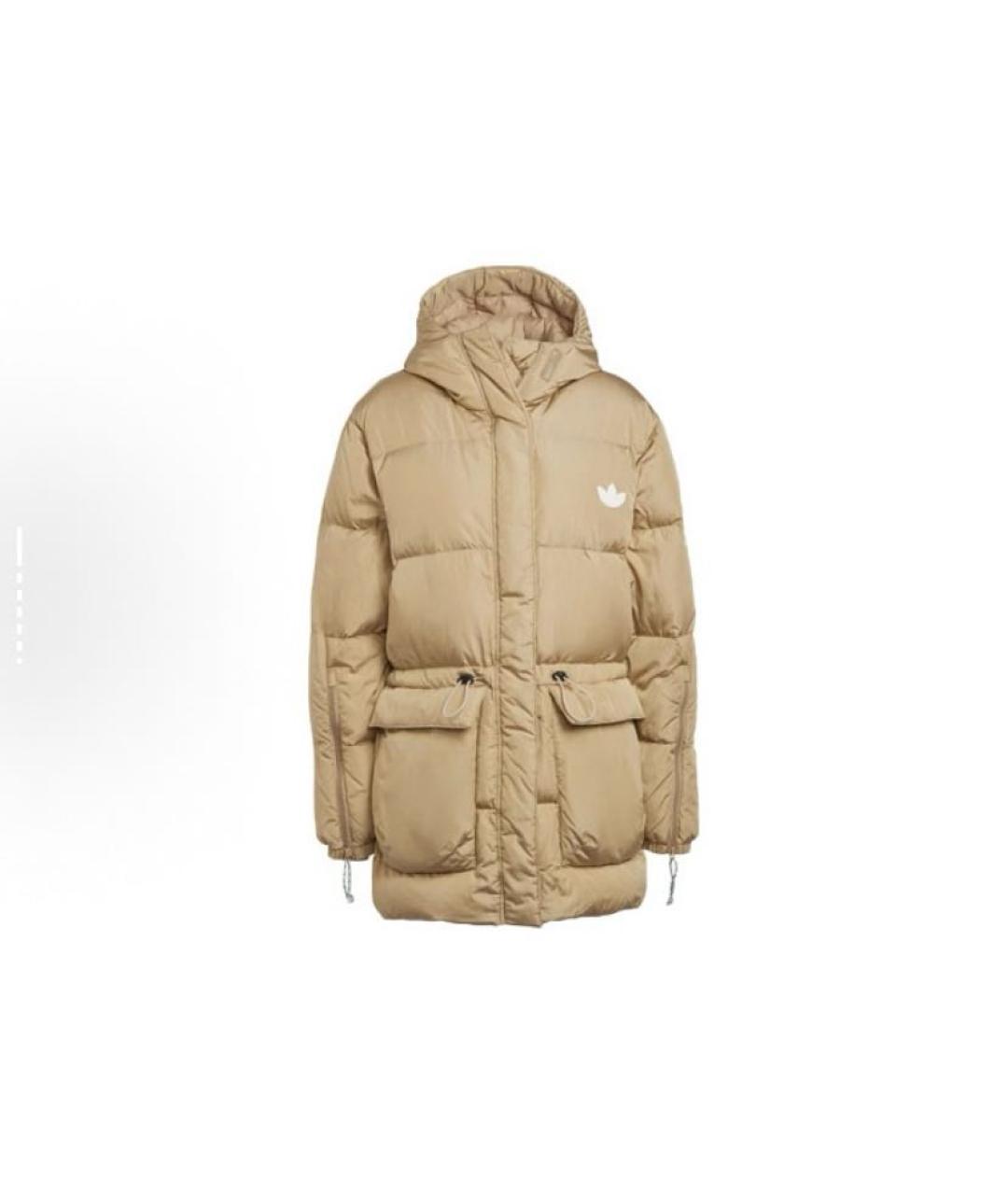 ADIDAS Бежевый полиамидовый пуховик, фото 7