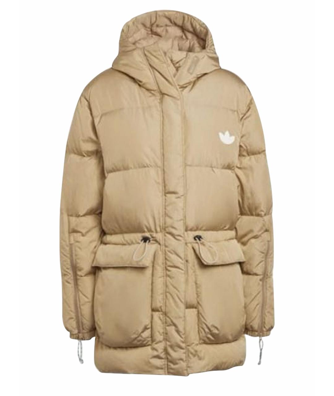 ADIDAS Бежевый полиамидовый пуховик, фото 1