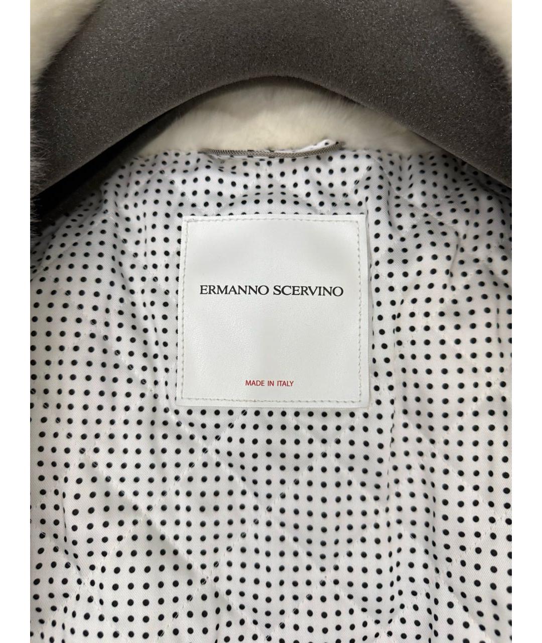 ERMANNO SCERVINO Белая меховая шуба, фото 3