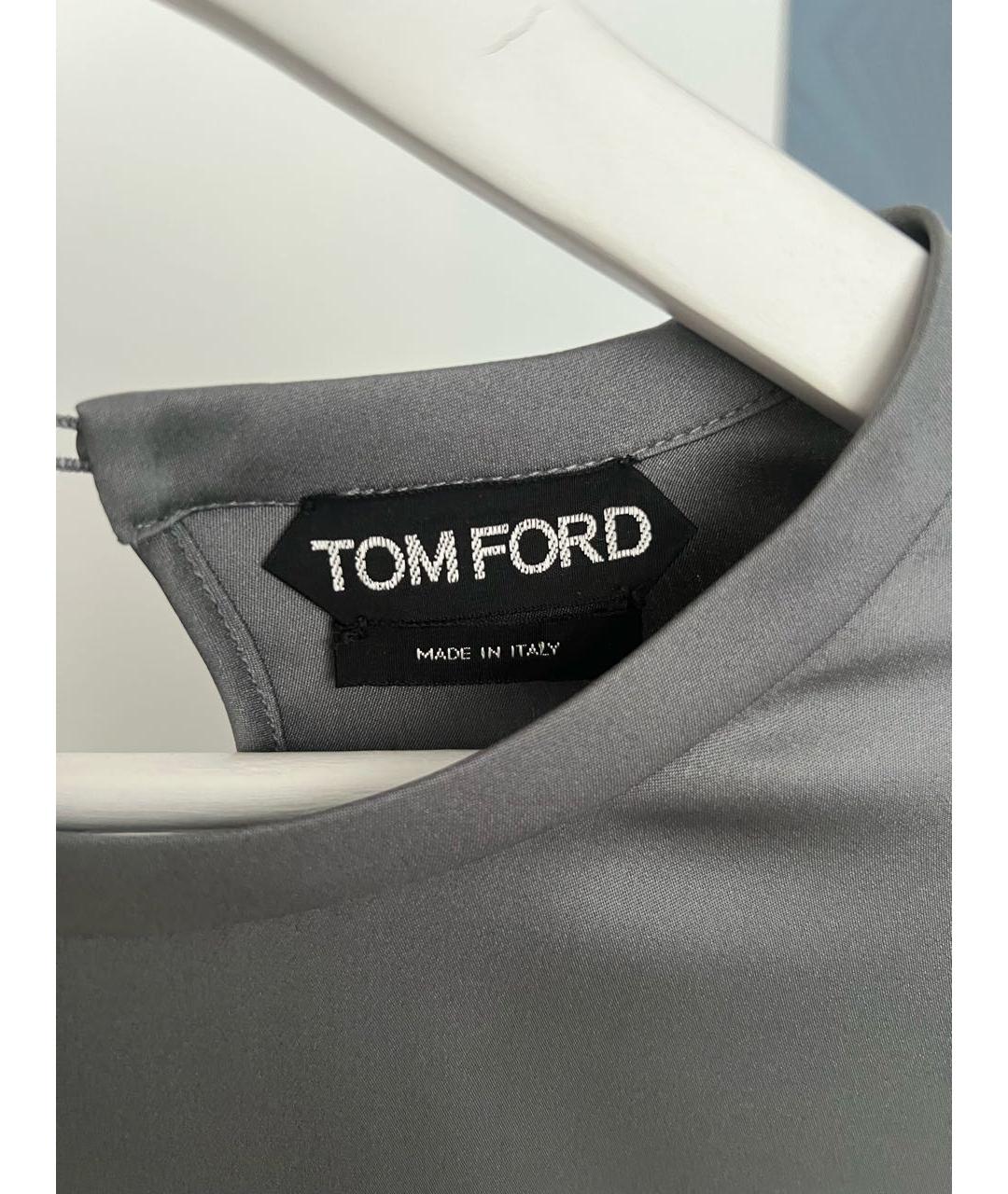 TOM FORD Серая шелковая блузы, фото 3