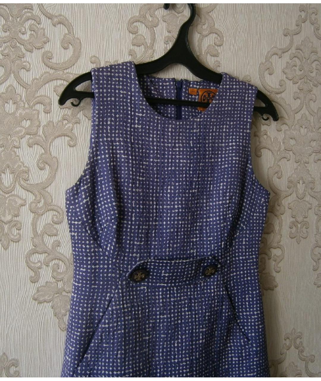 TORY BURCH Фиолетовое шерстяное повседневное платье, фото 3