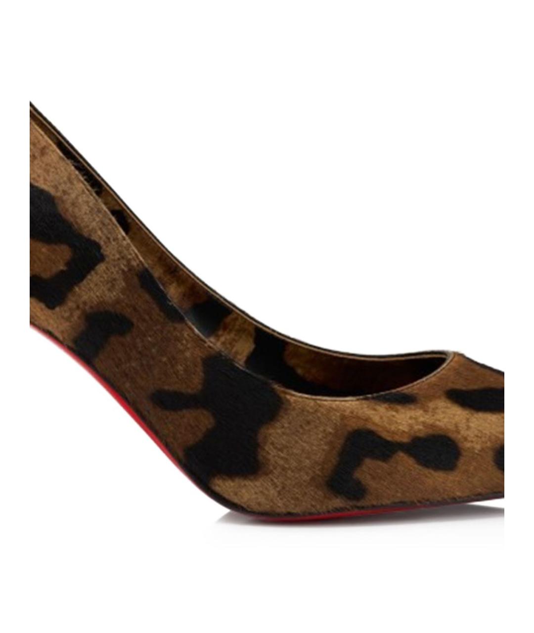 CHRISTIAN LOUBOUTIN Коричневые кожаные туфли, фото 2