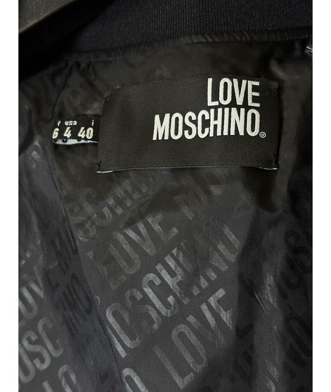 LOVE MOSCHINO Черная полиэстеровая куртка, фото 3