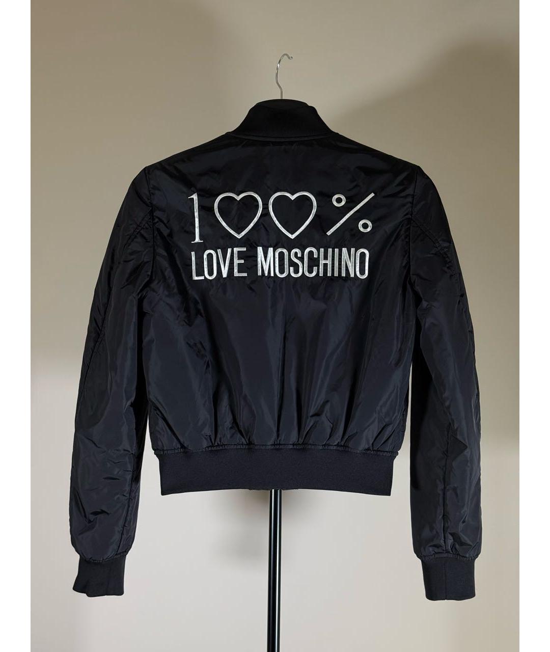 LOVE MOSCHINO Черная полиэстеровая куртка, фото 2