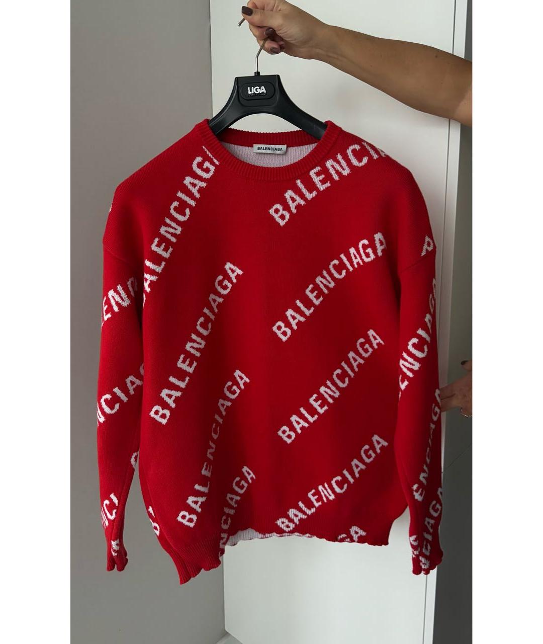 BALENCIAGA Красный шерстяной джемпер / свитер, фото 6