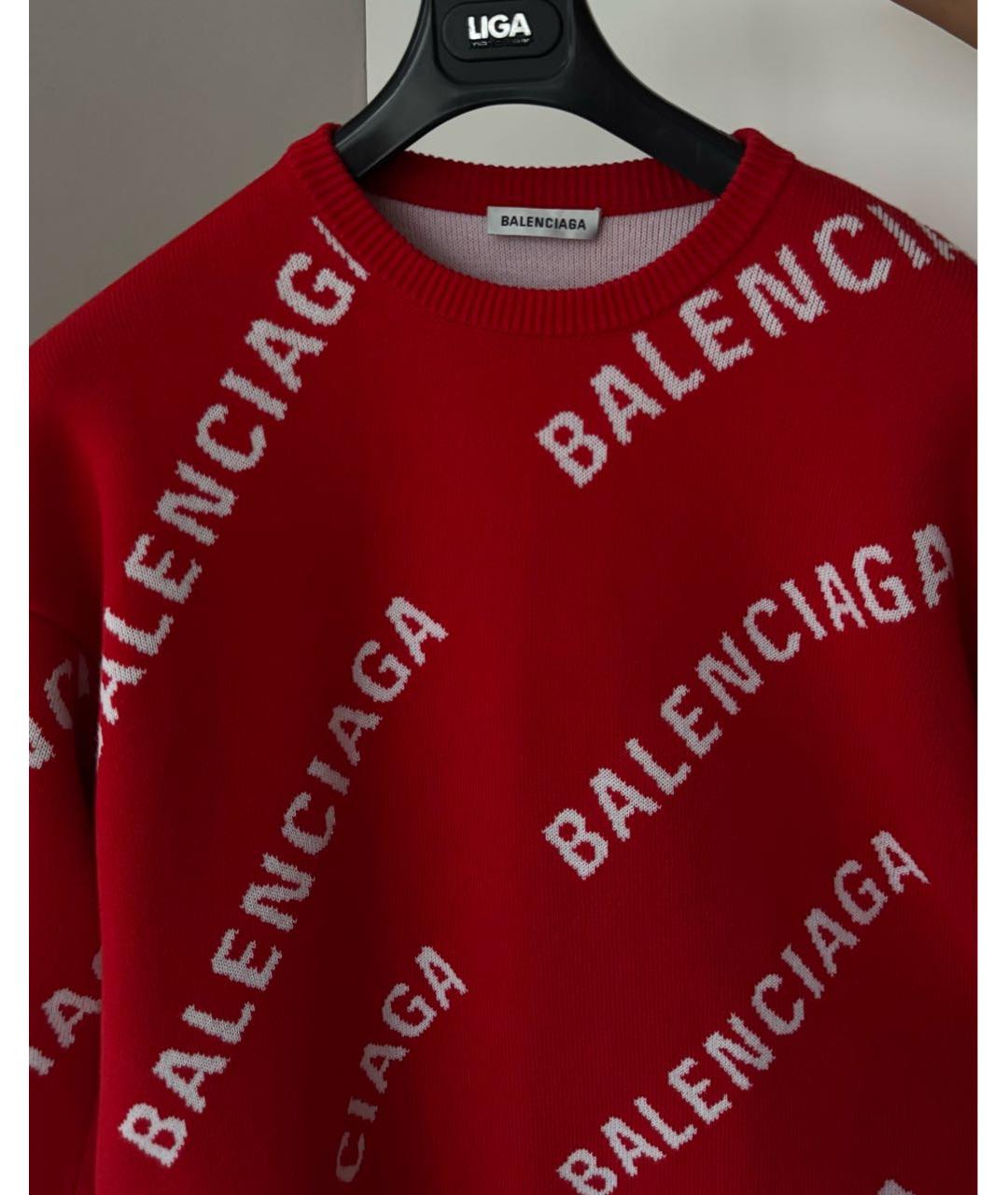 BALENCIAGA Красный шерстяной джемпер / свитер, фото 3