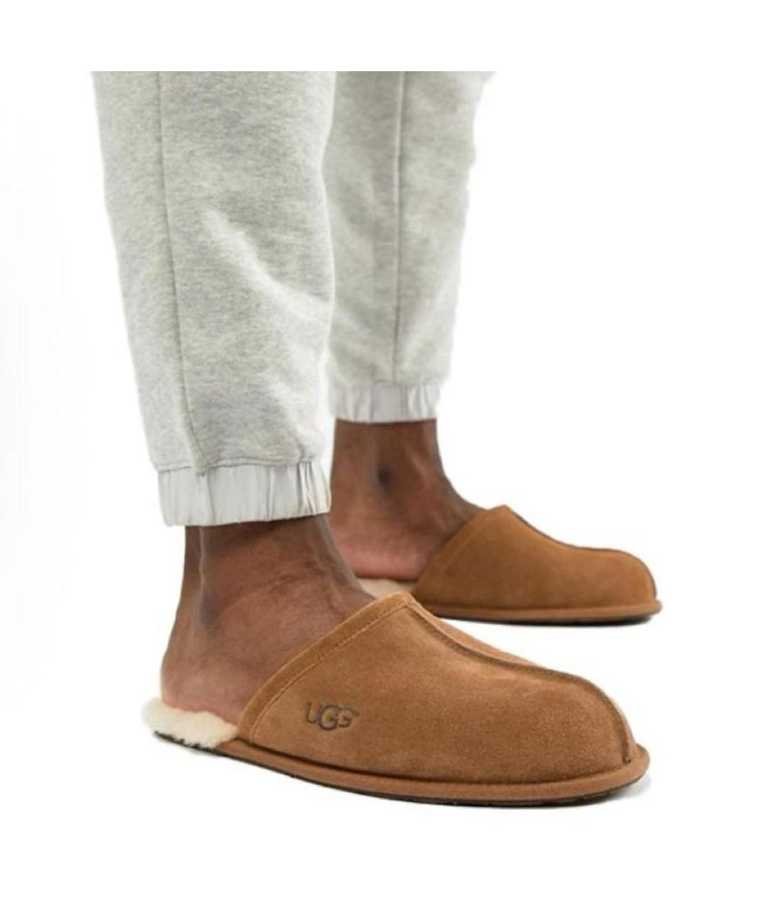 UGG AUSTRALIA Коричневые замшевые шлепанцы, фото 7