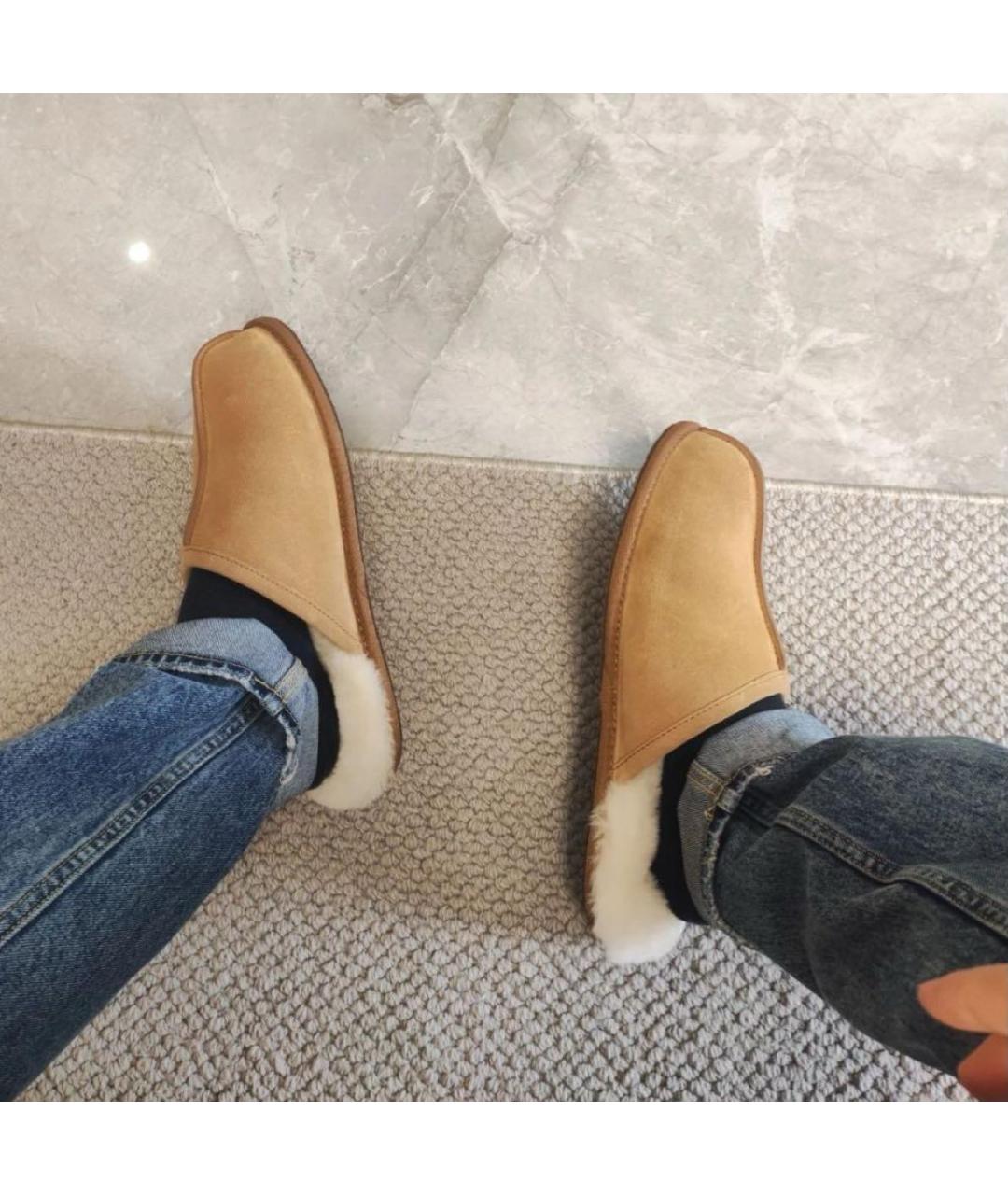 UGG AUSTRALIA Коричневые замшевые шлепанцы, фото 8