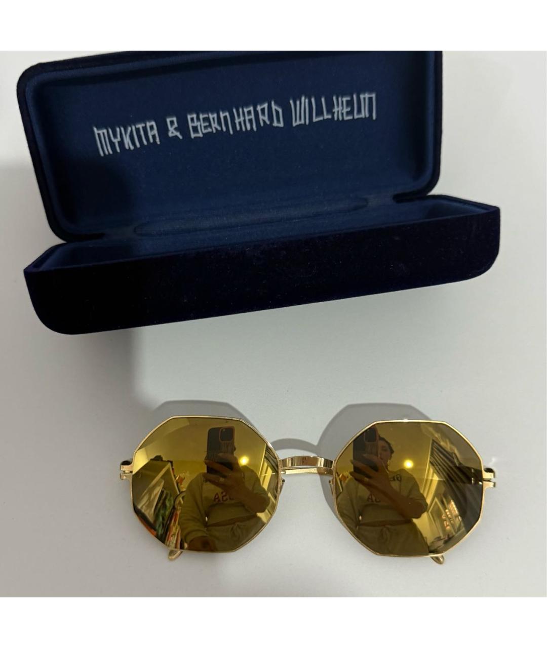 MYKITA Золотые металлические солнцезащитные очки, фото 2