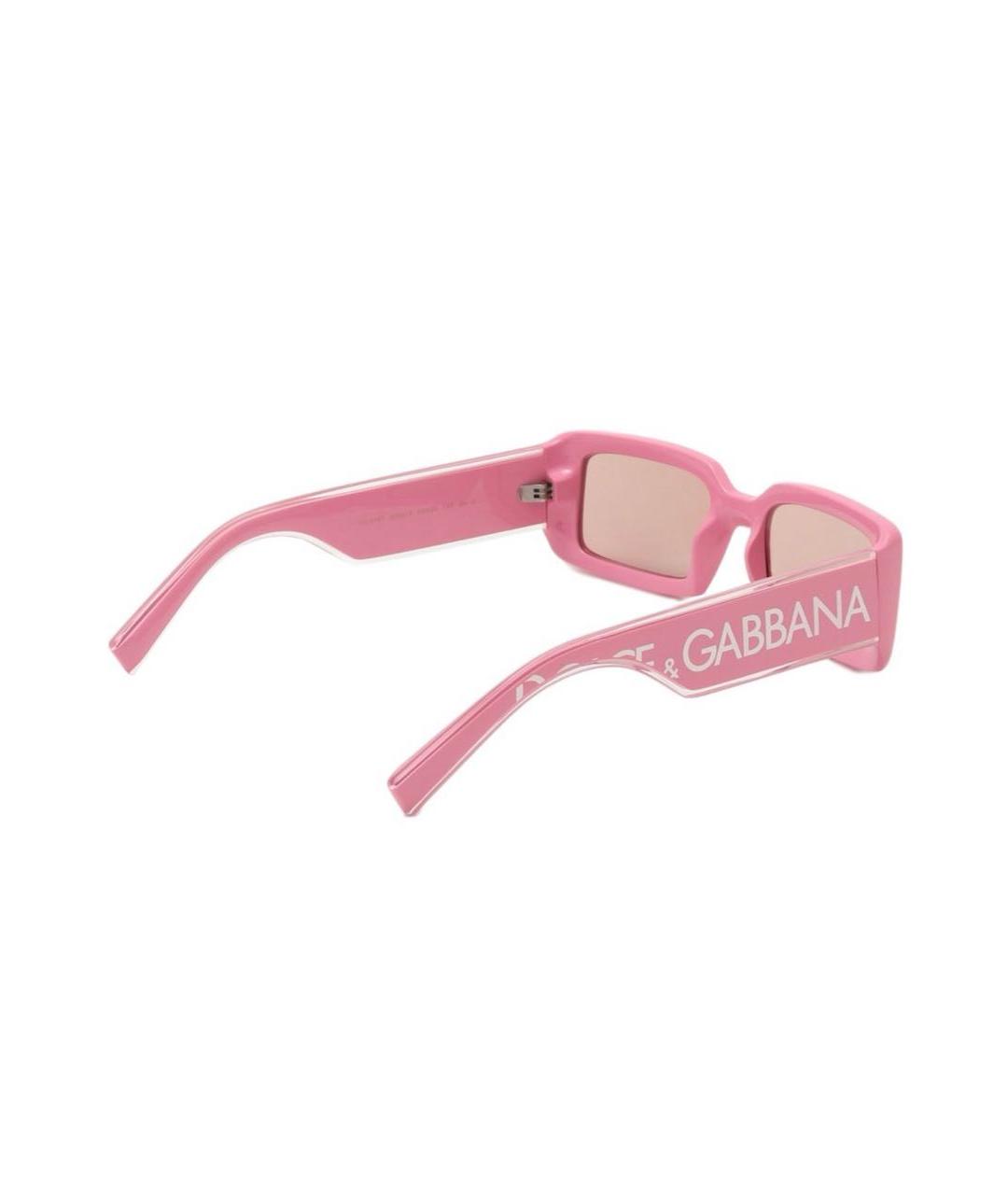DOLCE&GABBANA Розовые пластиковые солнцезащитные очки, фото 4